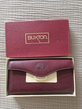 Buxton Burgundy Leather Continental Card Holder Wallet